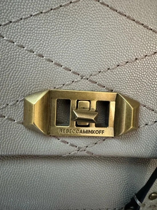 Rebecca Minkoff Taupe Quilted Leather Shoulder Bag with Gold Hardware - Picture 4 of 10